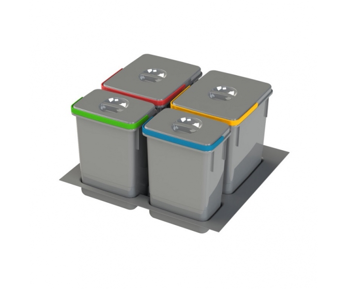 AMIX RUBIO-60/2X15+2X7 Segregator na odpady RUBIO-60, 2x15L+2x7L, antracyt
