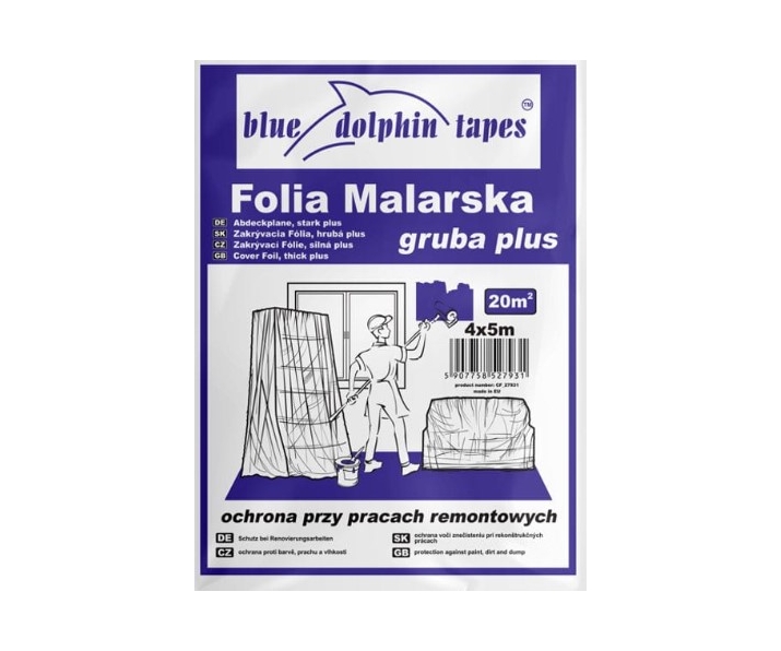 BLUE DOLPHIN Gruba Plus folia malarska 4x5m 20m2