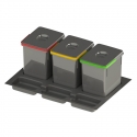 AMIX RUBIO-80/3X15 Segregator na odpady RUBIO-80, 3x15L, antracyt