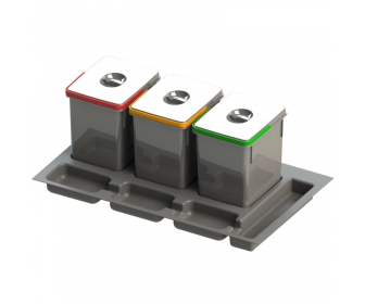 AMIX RUBIO-90/3X15 Segregator na odpady RUBIO-90, 3x15L, antracyt