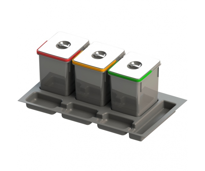 AMIX RUBIO-90/3X15 Segregator na odpady RUBIO-90, 3x15L, antracyt