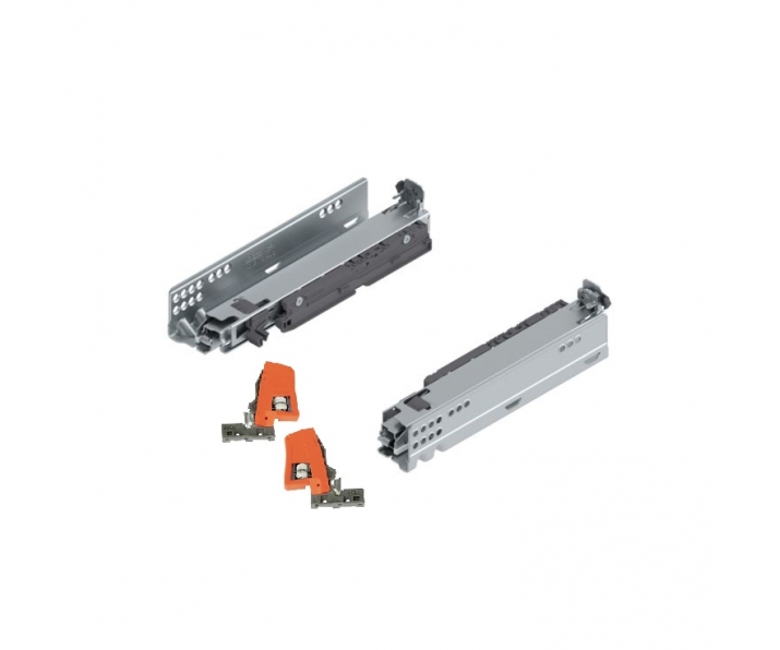 MOVENTO z Blumotion S pełny wysuw do szuflady drewnianej, 40 kg, dł. 250 mm, wymaga sprzęgła, lewa/prawa, cynkowana + sprzęgła