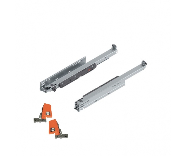 Zestaw prowadnic pełen wysuw MOVENTO BLUMOTION S 500mm, 40kg, cynkowany, BLUM 760H500S + sprzęgła T51.7601