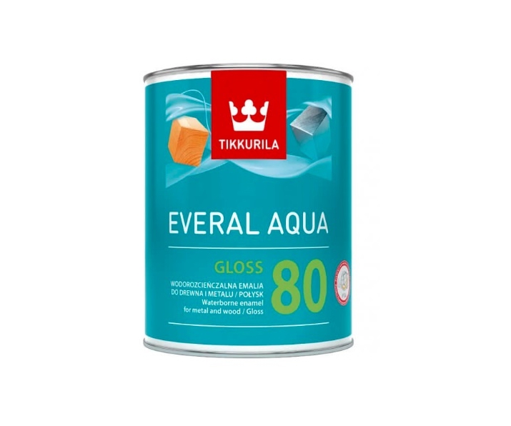 Tikkurila Everal Aqua Gloss 80 0,9L Baza A, biały