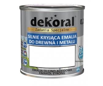 Dekoral Emakol Biały Połysk 0,9L silnie kryjąca emalia do drewna i metalu
