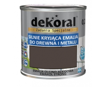 Dekoral Emakol Brązowy Połysk 0,9L silnie kryjąca emalia do drewna i metalu