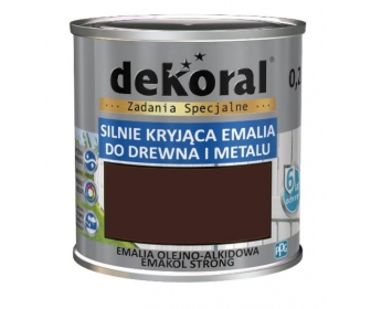 Dekoral Emakol Brązowy Ciemny Połysk 0,2L silnie kryjąca emalia do drewna i metalu
