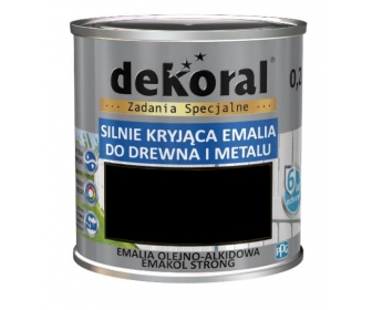Dekoral Emakol Czarny Połysk 0,9L silnie kryjąca emalia do drewna i metalu