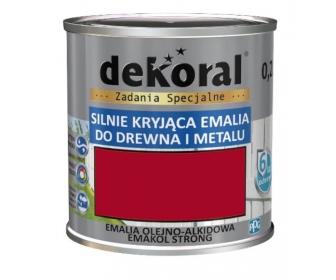 Dekoral Emakol Czerwony Karminowy Połysk 0,2L silnie kryjąca emalia do drewna i metalu