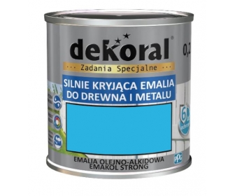 Dekoral Emakol Lazurowy Jasny Połysk 0,9L silnie kryjąca emalia do drewna i metalu