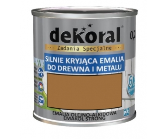 Dekoral Emakol Orzech Jasny Połysk 0,2L silnie kryjąca emalia do drewna i metalu