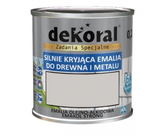 Dekoral Emakol Popielaty Połysk 0,9L silnie kryjąca emalia do drewna i metalu