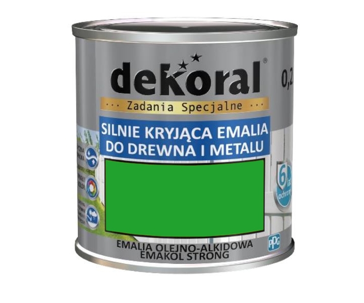 Dekoral Emakol Zielono-Żółty Połysk 0,9L silnie kryjąca emalia do drewna i metalu