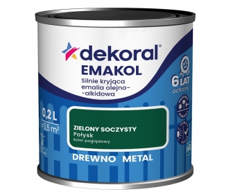 Dekoral Emakol Zielony Soczysty Połysk 0,2L silnie kryjąca emalia do drewna i metalu