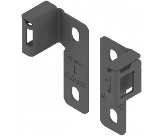 BLUM ZRR.4000 MERIVOBOX uchwyt relingu (tylny), uniwersalnie mocowany, nieregulowany reling, na wkręty, prawy+lewy, antracyt ma