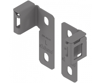 BLUM ZRR.4000 MERIVOBOX uchwyt relingu (tylny), uniwersalnie mocowany, nieregulowany reling, na wkręty, prawy+lewy, szary indiu