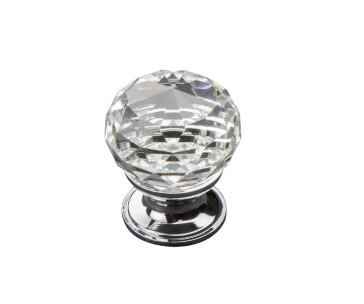 SCHAFFNER Gałka meblowa KRYSZTAŁ KULA DUŻA fi30mm, chrom