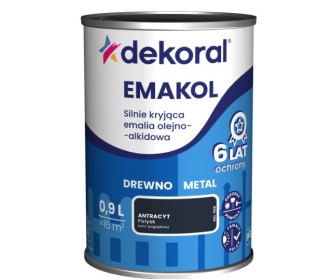 Dekoral Emakol Antracyt Połysk 0,2L silnie kryjąca emalia do drewna i metalu