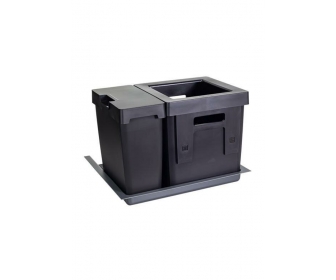 PEKA 09.4440.KPL OEKO - ZESTAW POJEMNIKÓW 600/ wys. 375-400/ 40+17 z pokrywką/ wytłoczka docięta/ antracyt