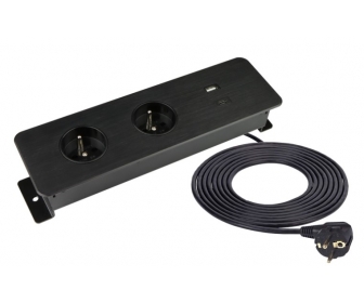 DESIGN LIGHT TAOBOX - listwa zasilająca do wbudowania z USB A+C, gniazda francuskie