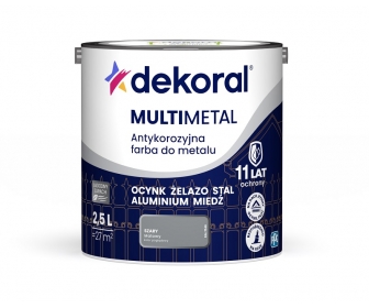 Dekoral MULTIMETAL antykorozyjna farba do metalu, szary 2,5L