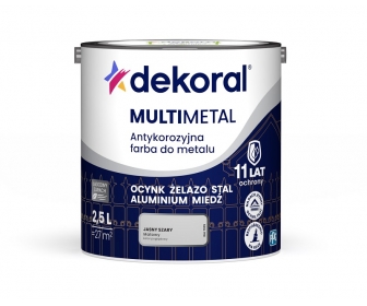 Dekoral MULTIMETAL antykorozyjna farba do metalu, jasny szary 2,5L