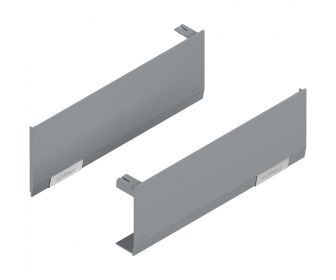 BLUM 22.8000 Zestaw zaślepek AVENTOS HF/HS/HL top, gładki, prawy+lewy, nadrukowany (wskazówka bezpieczeństwa)+jasnoszary/inox