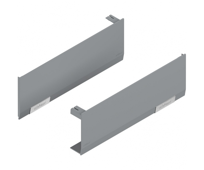 BLUM 22.8000 Zestaw zaślepek AVENTOS HF/HS/HL top, gładki, prawy+lewy, nadrukowany (wskazówka bezpieczeństwa)+jasnoszary/inox