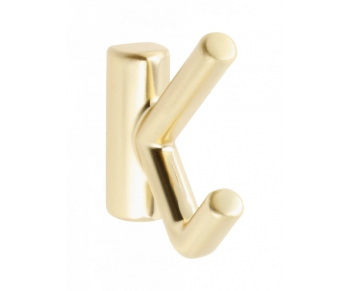 Wieszak LENS, podwójny, złoto szczotkowane