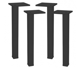 NOMET Z-4615-150.P61 Zestaw 4 nóżek do mebli, H 150mm, czarny mat