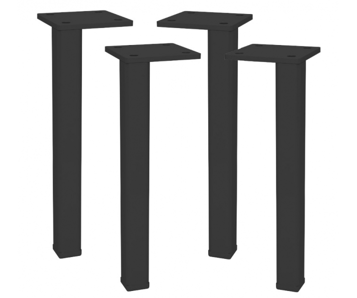 NOMET Z-4615-150.P61 Zestaw 4 nóżek do mebli, H 150mm, czarny mat