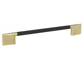 NOMET Uchwyt meblowy REMO radełko wzdłużne, anoda czarna-złoto matowe, C-6249-192RA1.A10-G77