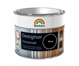 Beckers Designer Universal Emalia do drewna i metalu BLACK 0,5L