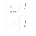 Uchwyt plastikowy szary do profilu CORNER LINE/NEOLINE