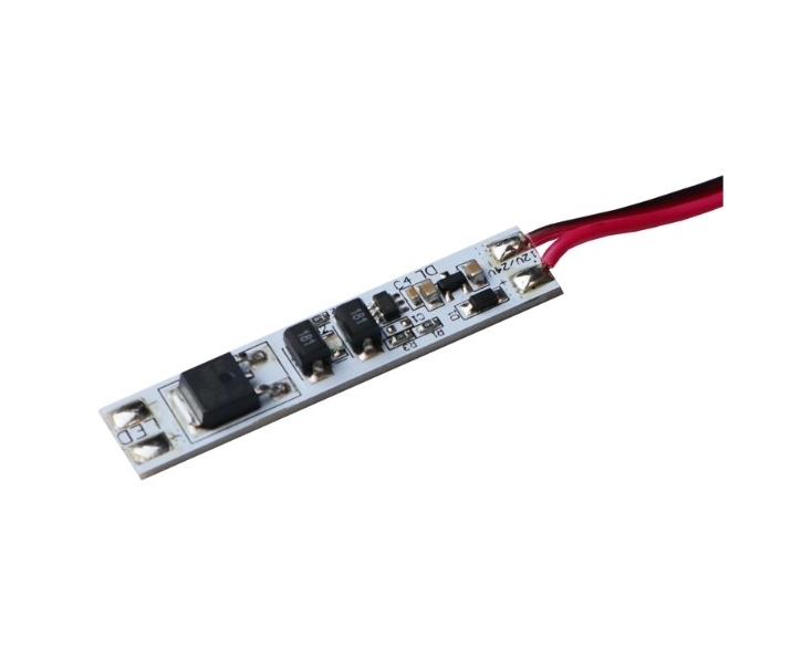 Wyłącznik PŁYTKA SC60 12-24VDC/5A ze ściemniaczem, 2m przewód, do profilu LINE MINI z niebieskim LED