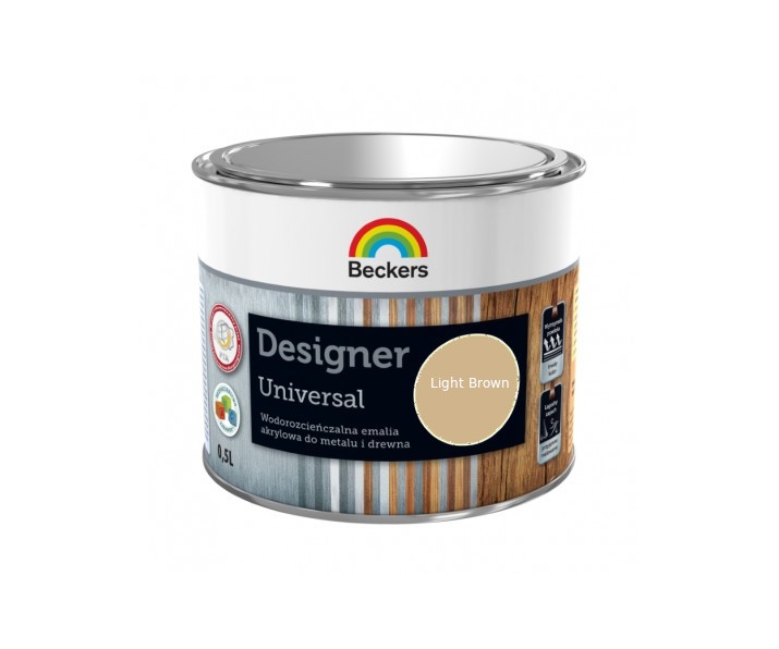 Beckers Designer 0,5L Farba Emalia Drewno Metal LIGHT BROWN