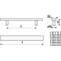 Uchwyt meblowy, 160/220mm, stal nierdzewna (inox), GAMET RE31-160-INOX