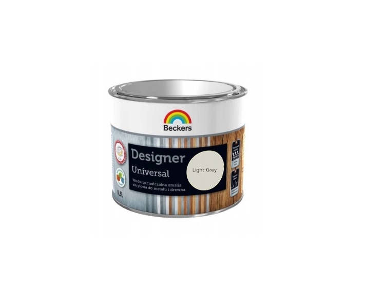 Beckers Designer 0,5L Farba Emalia Drewno Metal LIGHT GREY