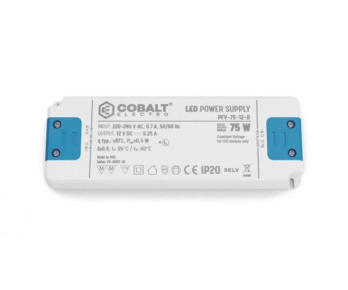 Zasilacz LED CobaltElectro PFV-B 12V 75W IP20