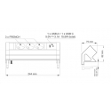 DESK BOX przedłużacz biurkowy z USB, stal drapana, 3xgniazdo FR, 1xUSB A, 1xUSB C, przewód 1,8m, DESIGN LIGHT