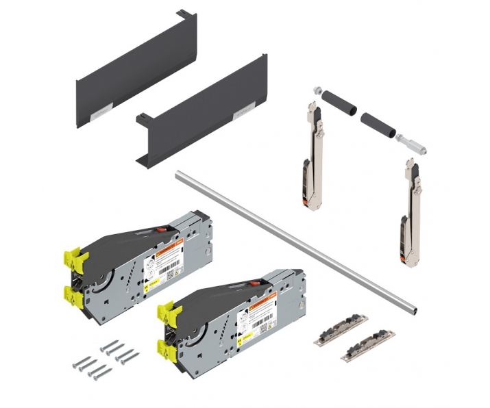 Zestaw AVENTOS HL top wys. korpusu 300-340 mm, na wkręty, ciemnoszary, BLUM