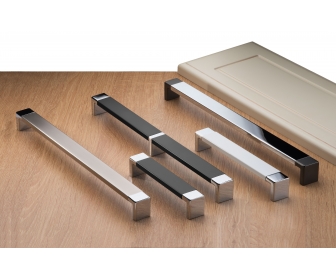 Uchwyt meblowy aluminium czarny połysk-chrom połysk 160mm  ENCATO Nomet