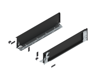Bok LEGRABOX pure (za korpusem), wys. K (128.5 mm), dł. 550 mm, lewy/prawy, czarny mat