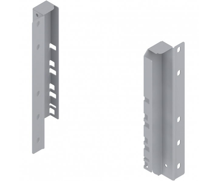 BLUM Z30D000SL Uchwyt drewnianej ścianki tylnej TANDEMBOX, wys. D (224 mm), prawy+lewy, R9006 szara 