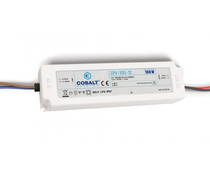 Zasilacz impulsowy CobaltElectro ZPV 12V 100W IP67