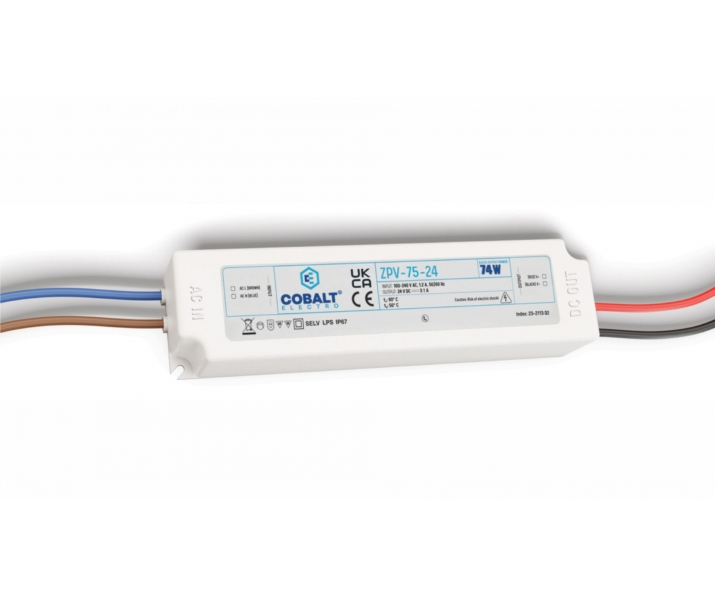 Zasilacz impulsowy CobaltElectro ZPV 24V 74W IP67