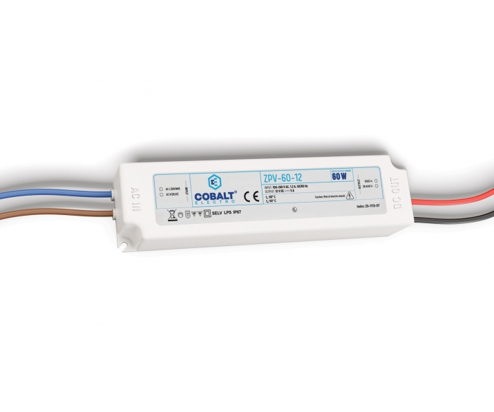 Zasilacz impulsowy CobaltElectro ZPV 12V 60W IP67