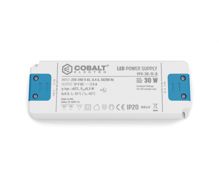 Zasilacz LED CobaltElectro PFV 12V 30W IP20 B