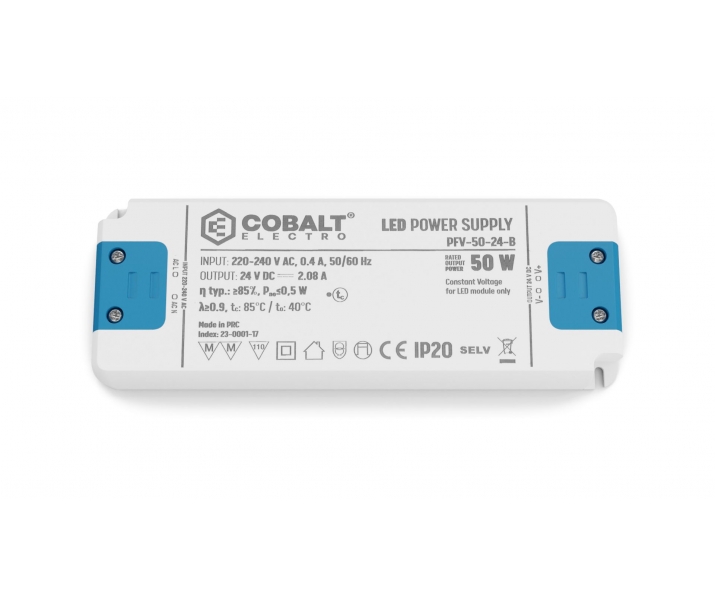 Zasilacz LED CobaltElectro PFV 24V 50W IP20 B