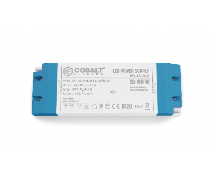Zasilacz LED CobaltElectro PFV 24V 60W IP20 B